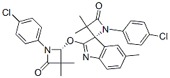 (S)-1-(4-CHLOROPHENYL)-2'-((R)-1-(4-CHLOROPHENYL)-3,3-DIMETHYL-4-OXOAZETIDIN-2-YLOXY)-3,3,5'-TRIMETHYLSPIRO[AZETIDINE-2,3'-INDOL]-4-ONE 结构式