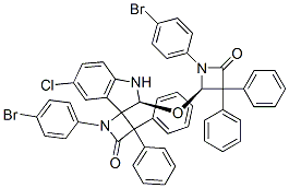 (S)-1-(4-BROMOPHENYL)-2'-((R)-1-(4-BROMOPHENYL)-4-OXO-3,3-DIPHENYLAZETIDIN-2-YLOXY)-5'-CHLORO-3,3-DIPHENYLSPIRO[AZETIDINE-2.3'-INDOLINE]-4-ONE 结构式