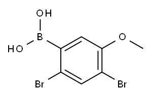 2,4-二溴-5-甲氧基苯基硼酸 结构式