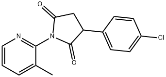 2,5-Pyrrolidinedione, 3-(4-chlorophenyl)-1-(3-methyl-2-pyridinyl)- 结构式