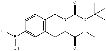 2,3(1H)-ISOQUINOLINEDICARBOXYLIC ACID, 6-BORONO-3,4-DIHYDRO-, 2-(1,1-DIMETHYLETHYL) 3-METHYL ESTER 结构式