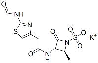 potassium (2S-trans)-3-[[[2-(formylamino)thiazol-4-yl]acetyl]amino]-2-methyl-4-oxoazetidine-1-sulphonate 结构式