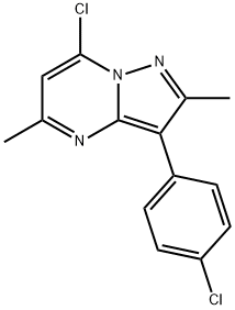 7-Chloro-3-(4-chlorophenyl)-2,5-dimethylpyrazolo[1,5-a]pyrimidine 结构式