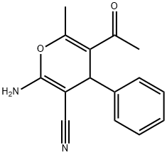 5-ACETYL-2-AMINO-6-METHYL-4-PHENYL-4H-PYRAN-3-CARBONITRILE 结构式