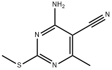 4-氨基-6-甲基-2-甲硫基-5-氰基嘧啶 结构式