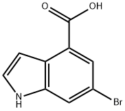 6-溴-1H-吲哚-4-羧酸 结构式