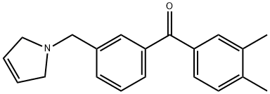 3,4-DIMETHYL-3'-(3-PYRROLINOMETHYL) BENZOPHENONE 结构式