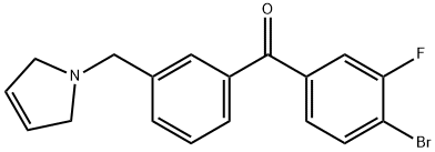 4-BROMO-3-FLUORO-3'-(3-PYRROLINOMETHYL) BENZOPHENONE 结构式