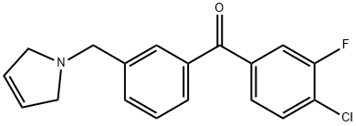 4-CHLORO-3-FLUORO-3'-(3-PYRROLINOMETHYL) BENZOPHENONE 结构式