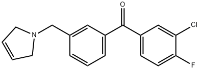 3-CHLORO-4-FLUORO-3'-(3-PYRROLINOMETHYL) BENZOPHENONE 结构式