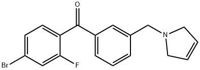 (4-溴-2-氟苯基)(3-((2,5-二氢-1H-吡咯-1-基)甲基)苯基)甲酮 结构式