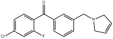 4-CHLORO-2-FLUORO-3'-(3-PYRROLINOMETHYL) BENZOPHENONE 结构式