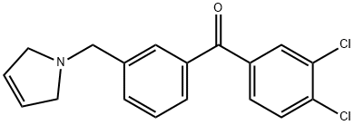 3,4-DICHLORO-3'-(3-PYRROLINOMETHYL) BENZOPHENONE 结构式