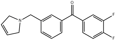 3,4-DIFLUORO-3'-(3-PYRROLINOMETHYL) BENZOPHENONE 结构式