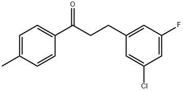 3-(3-氯-5-氟苯基)-1-(对甲苯基)丙-1-酮 结构式