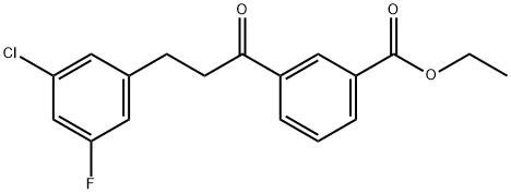 3-(3-(3-氯-5-氟苯基)丙酰基)苯甲酸乙酯 结构式