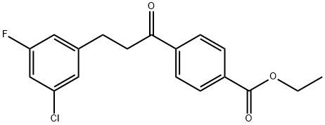 4'-CARBOETHOXY-3-(3-CHLORO-5-FLUOROPHENYL)PROPIOPHENONE 结构式