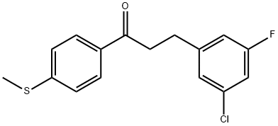 3-(3-氯-5-氟苯基)-1-(4-(甲硫基)苯基)丙-1-酮 结构式