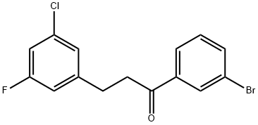 1-(3-溴苯基)-3-(3-氯-5-氟苯基)丙-1-酮 结构式