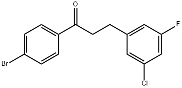 1-(4-溴苯基)-3-(3-氯-5-氟苯基)丙-1-酮 结构式