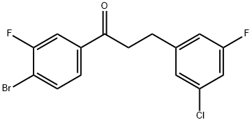 4'-BROMO-3-(3-CHLORO-5-FLUOROPHENYL)-3'-FLUOROPROPIOPHENONE 结构式