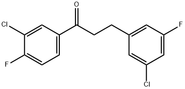 3'-CHLORO-3-(3-CHLORO-5-FLUOROPHENYL)-4'-FLUOROPROPIOPHENONE 结构式