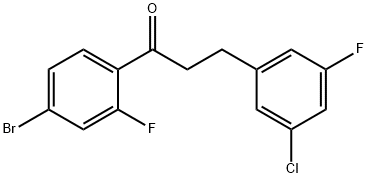 4'-BROMO-3-(3-CHLORO-5-FLUOROPHENYL)-2'-FLUOROPROPIOPHENONE 结构式