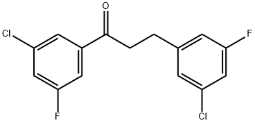 3'-CHLORO-3-(3-CHLORO-5-FLUOROPHENYL)-5'-FLUOROPROPIOPHENONE 结构式