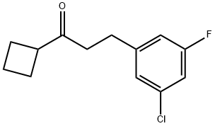 2-(3-CHLORO-5-FLUOROPHENYL)ETHYL CYCLOBUTYL KETONE 结构式