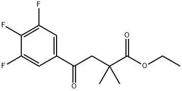 ETHYL 2,2-DIMETHYL-4-OXO-4-(3,4,5-TRIFLUOROPHENYL)BUTYRATE 结构式