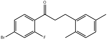 4'-BROMO-3-(2,5-DIMETHYLPHENYL)-2'-FLUOROPROPIOPHENONE 结构式