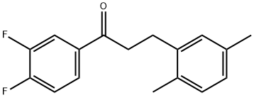 3',4'-DIFLUORO-3-(2,5-DIMETHYLPHENYL)PROPIOPHENONE 结构式