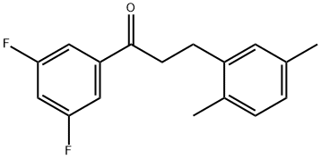 3',5'-DIFLUORO-3-(2,5-DIMETHYLPHENYL)PROPIOPHENONE 结构式