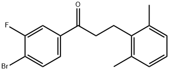 4'-BROMO-3-(2,6-DIMETHYLPHENYL)-3'-FLUOROPROPIOPHENONE 结构式