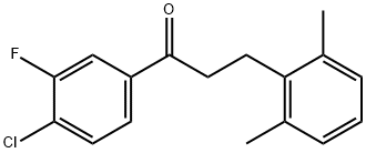 4'-CHLORO-3-(2,6-DIMETHYLPHENYL)-3'-FLUOROPROPIOPHENONE 结构式