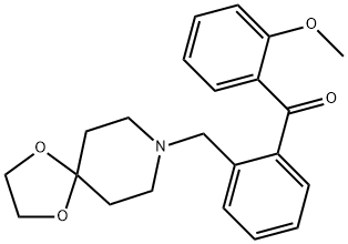 (2-((1,4-二噁烷-8-氮杂螺环并[4.5]癸烷-8-基)甲基)苯基)(2-甲氧基苯基)甲酮 结构式