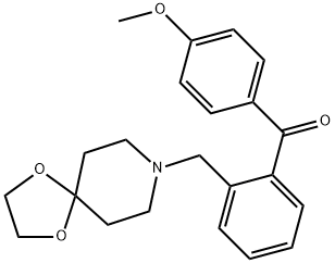 (2-((1,4-二噁烷-8-氮杂螺环并[4.5]癸烷-8-基)甲基)苯基)(4-甲氧基苯基)甲酮 结构式