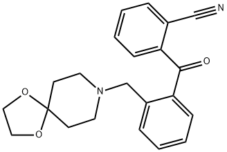 2-(2-((1,4-二噁烷-8-氮杂螺环并[4.5]癸烷-8-基)甲基)苯甲酰基)苯甲腈 结构式