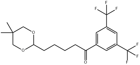 BIS-3',5'-TRIFLUOROMETHYL-5-(5,5-DIMETHYL-1,3-DIOXAN-2-YL)VALEROPHENONE 结构式