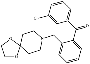 (2-((1,4-二噁烷-8-氮杂螺环并[4.5]癸烷-8-基)甲基)苯基)(3-氯苯基)甲酮 结构式