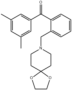 (2-((1,4-二噁烷-8-氮杂螺环并[4.5]癸烷-8-基)甲基)苯基)(3,5-二甲基苯基)甲酮 结构式