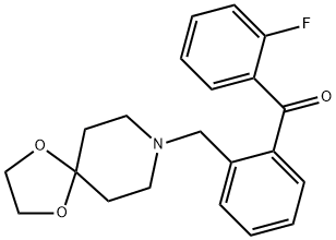 (2-((1,4-二噁烷-8-氮杂螺环并[4.5]癸烷-8-基)甲基)苯基)(2-氟苯基)甲酮 结构式