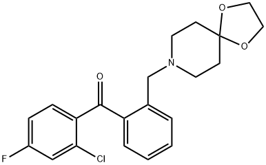 (2-((1,4-二噁烷-8-氮杂螺环并[4.5]癸烷-8-基)甲基)苯基)(2-氯-4-氟苯基)甲酮 结构式