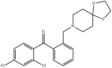 (2-((1,4-二噁烷-8-氮杂螺环并[4.5]癸烷-8-基)甲基)苯基)(2,4-二氯苯基)甲酮 结构式