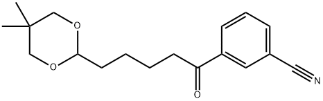 3'-CYANO-5-(5,5-DIMETHYL-1,3-DIOXAN-2-YL)VALEROPHENONE 结构式