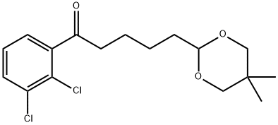 2',3'-DICHLORO-5-(5,5-DIMETHYL-1,3-DIOXAN-2-YL)VALEROPHENONE 结构式