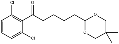 2',6'-DICHLORO-5-(5,5-DIMETHYL-1,3-DIOXAN-2-YL)VALEROPHENONE 结构式