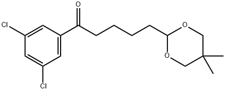 3',5'-DICHLORO-5-(5,5-DIMETHYL-1,3-DIOXAN-2-YL)VALEROPHENONE 结构式