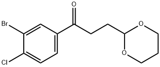 3'-BROMO-4'-CHLORO-3-(1,3-DIOXAN-2-YL)PROPIOPHENONE 结构式