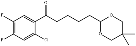 2'-CHLORO-4',5'-DIFLUORO-5-(5,5-DIMETHYL-1,3-DIOXAN-2-YL)VALEROPHENONE 结构式